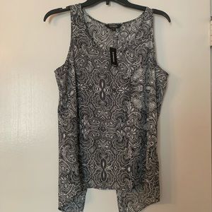 Express Black and White Split Back Tank
